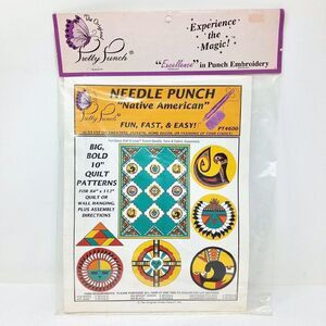 Vintage PRETTY PUNCH Embroidery Kit - Native American Aztec Southwestern Pattern